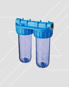Portafiltro Doble 10" x 3/4" BSP Bronce (Transparente)