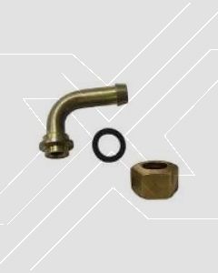 Kit Racor Curvo Bronce 3/8" Tuerca Hexagonal 1/2"